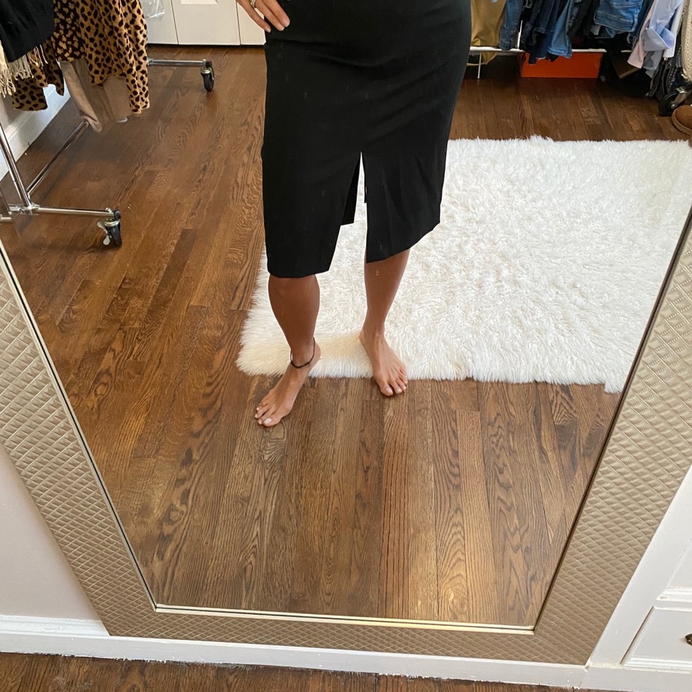 High waisted black skirt